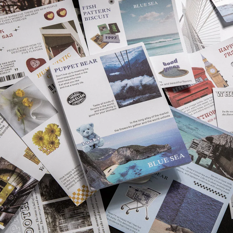 

50 sheets Memo book Dream Island series construction manual, material decoration collage and backing paper 6 models