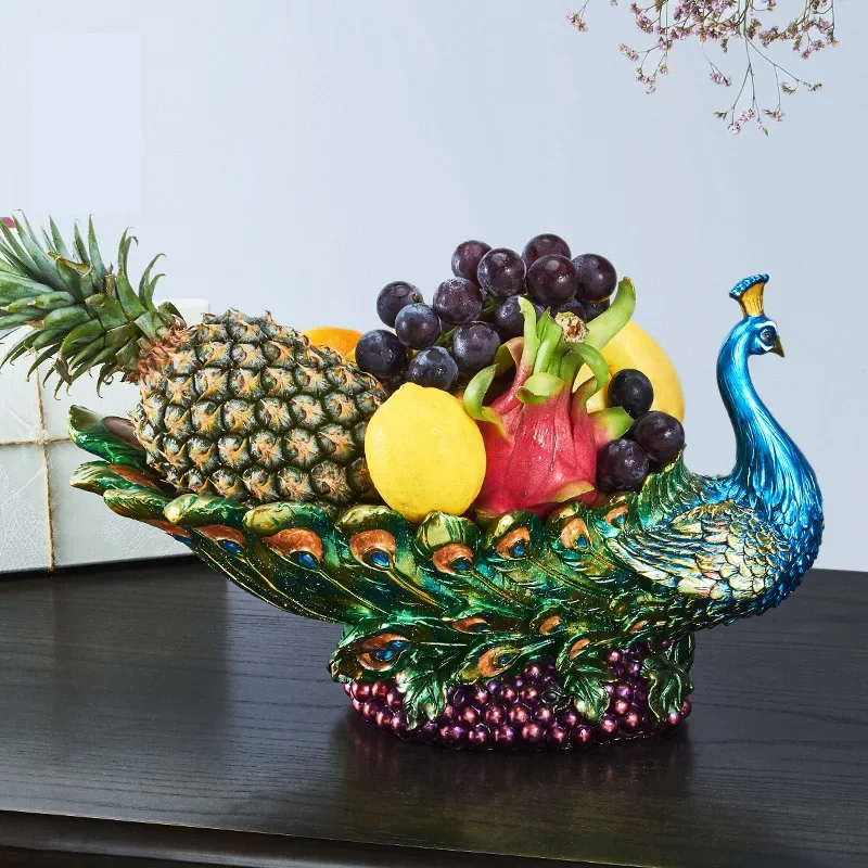 

Storage platters and trays Peacock fruit tray plate Creative Continental living room snack dry fruit plate Desktop decoration