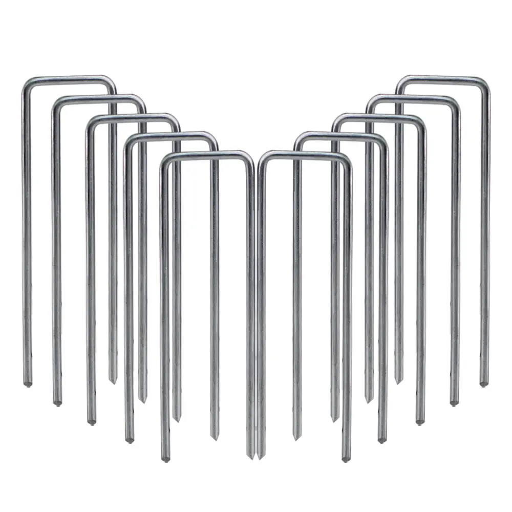 Stainless Steel U-Shaped Landscape Staples Galvanized Garden Stakes Pins for Weed Fabric Barrier Mat Tubing Fixation Ground Nail