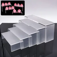 5Pcs/Set Acrylic U Shape Display Stand Jewelry Showcase Storage Rack Transparent Cupcake Desserts Shelf Perfume Display Holder 2