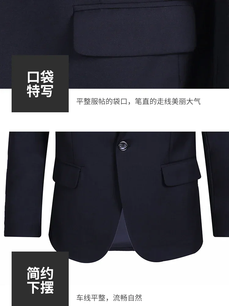 Description Picture 6 of item2023 Men's Business Fashion High Quality Gentleman Black 3 Piece Suit Set / Blazers Coat Jacket Pants Classic Trousers Vest