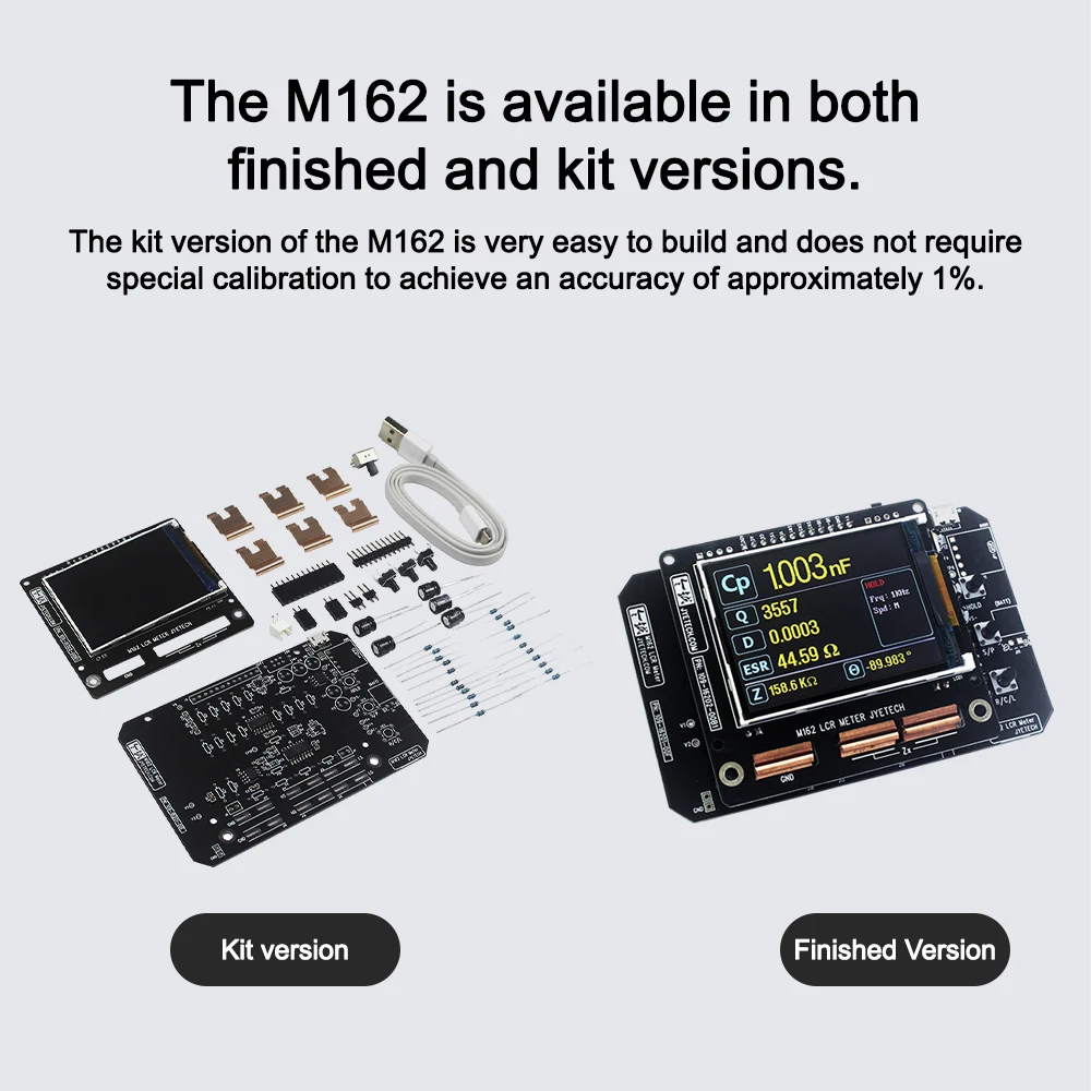 M16LCR High Precision 1pF -20mF Capacitance Meter 0.1Ω-20MΩ Ohmmeter Transistor Tester Frequency Tester PWM Square Wave Multimet 5