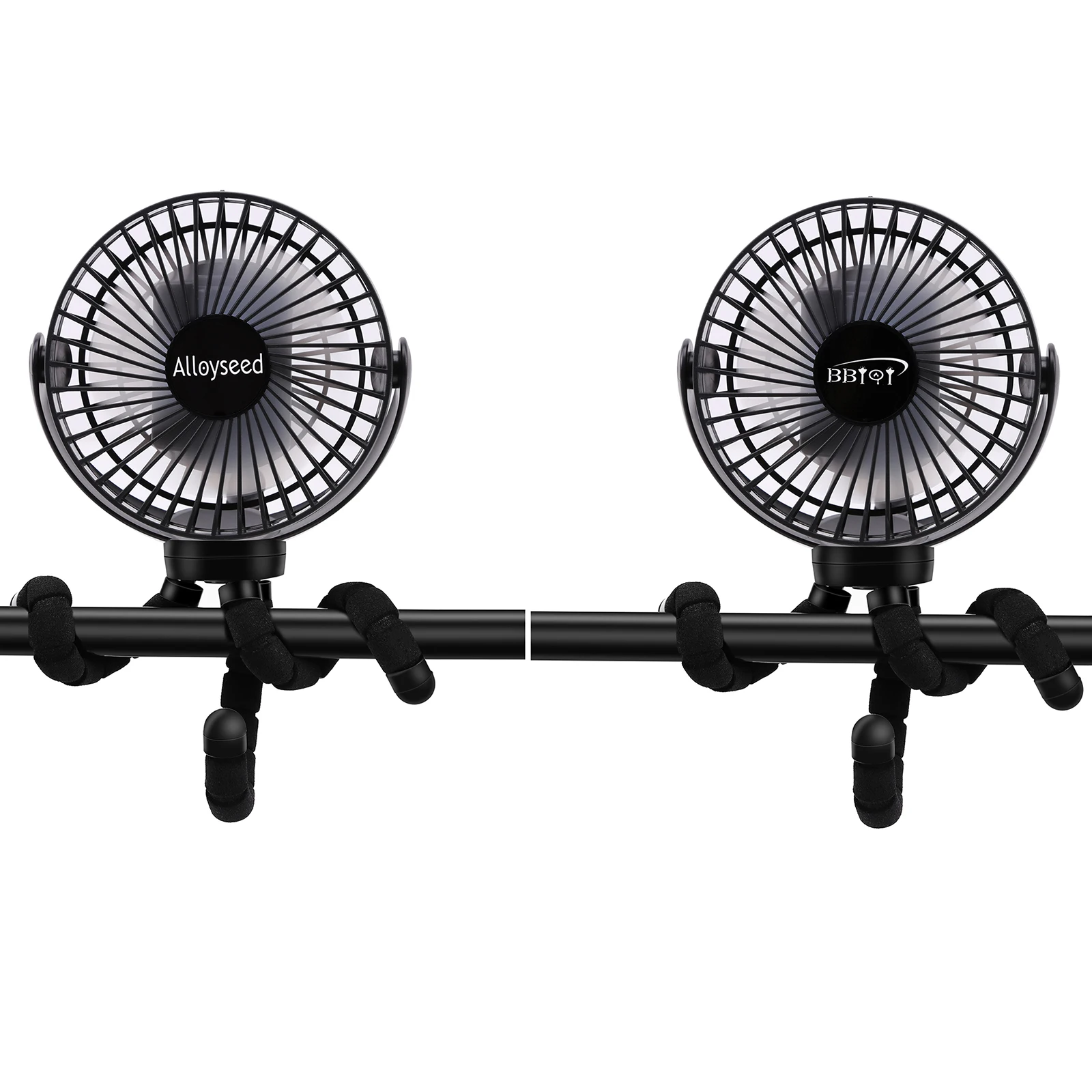 Type-C Rechargeable Fan Light LED . 3 Speeds . Portable Tripod Floor Fan 1