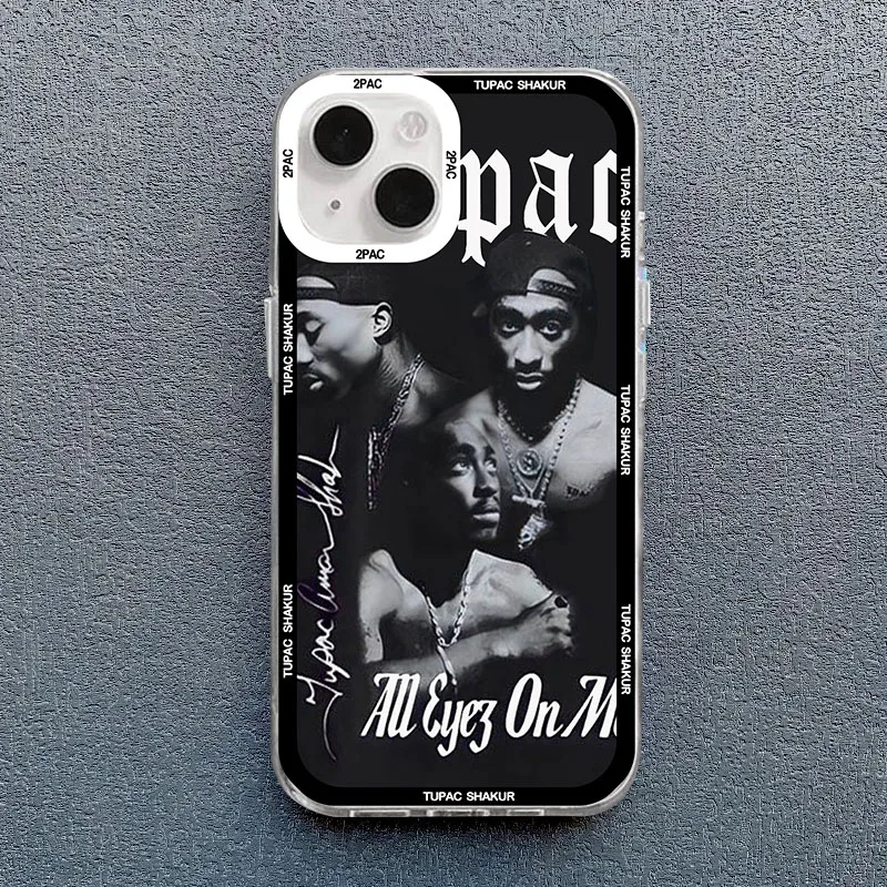 thumbnail image 1 of Funda de teléfono Tupac para Iphone, carcasa trasera suave a prueba de golpes para modelos 11, 12 Mini, 13, 15 Pro Max, SE2, 14, 7, 8 Plus, X, XS, XR, 1 of 4