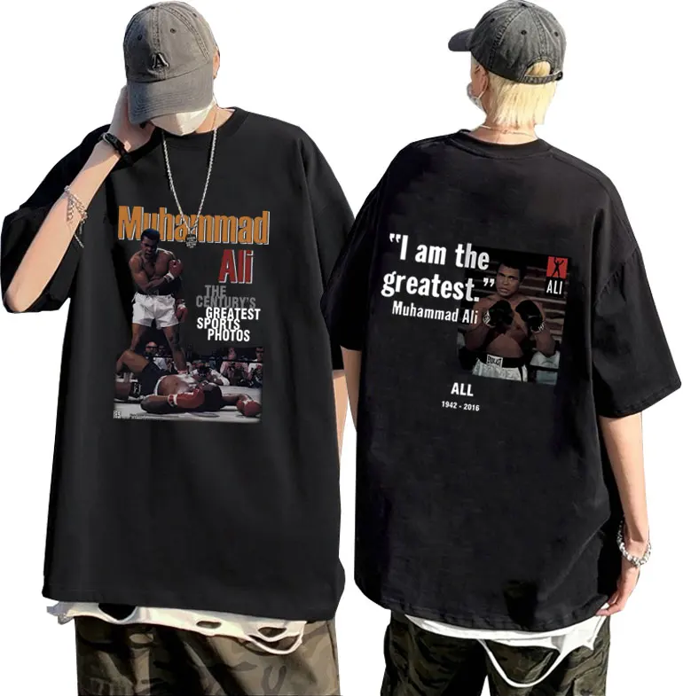 

Boxing King Muhammad Ali Double Sided Print T-shirt Men Women Fashion Casual Oversized Tshirt Men's Fitness Gym Short Sleeve