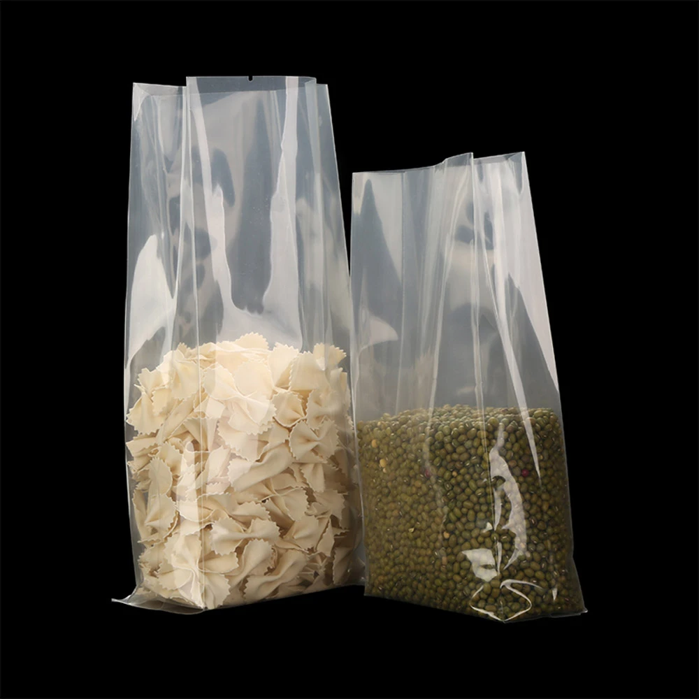Clear Nylon Plastic Bag 100pcs Sidefolded Vacuum Seal Bags With Tear