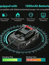  SEESII Recharge Battery 21V 2000mAh Lithium-Ion Series Cordless Drill/Saw/Screwdriver/Wrench/Angle Grinder Brushless Power Tools 