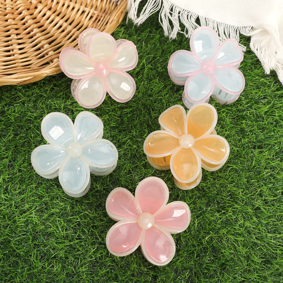 Flower Bohemia Hair Claw Women Simple Ponytail Korean Hairpin Hair Crabs Headwear Fashion Summer Beach Hawaii Hair Accessories