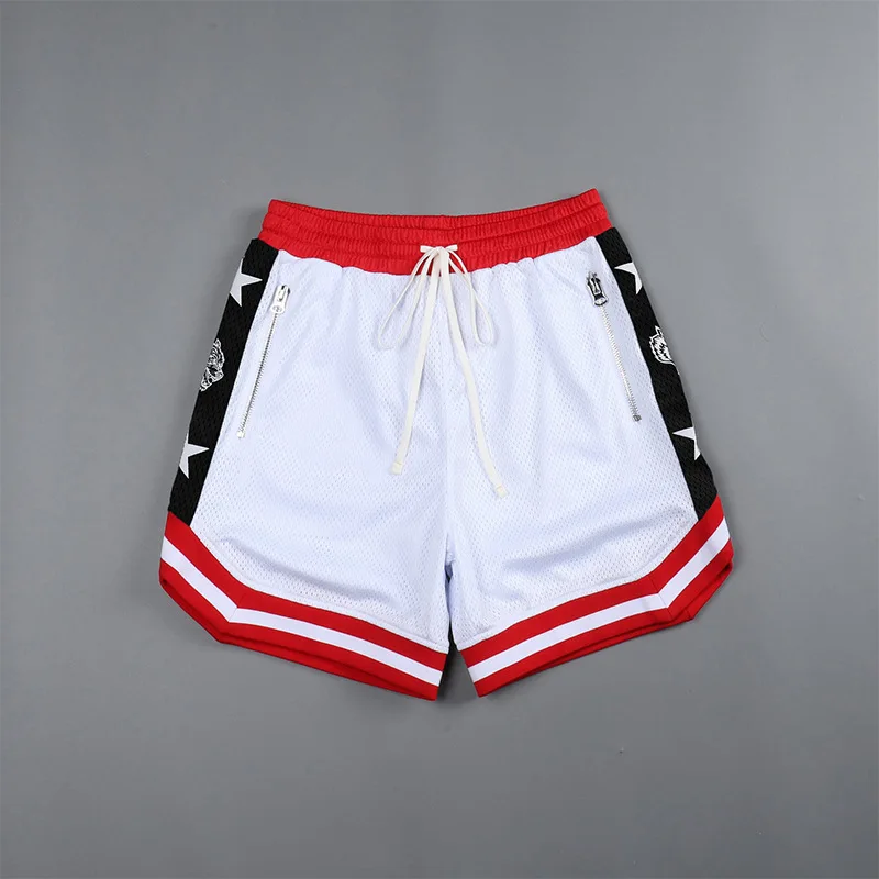 Summer Vogue New Style Men Fashion Knee Length Gym Short Pants Male Breathable Spliced Outdoor Basketball Training Motion Shorts casual shorts for women