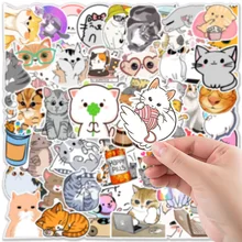 

UU Gift 50/100 Pieces of Cartoon Anime Stickers Decoration Laptop Skateboard Bullet Cute Animals Cat Kids Stickers