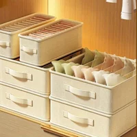 Home Furnishing underpants socks Storage and organizing box grid fabric art Storage drawer style Underwear storage box 2