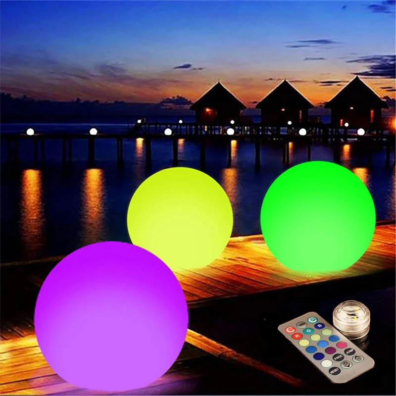 40/60cm Diamter Luminous Ball Landscape Lamps Inflatable Swimming Pool