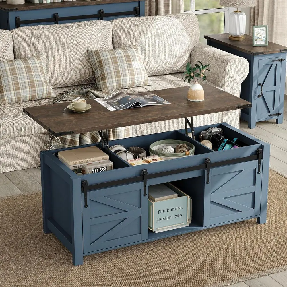 Farmhouse Storage Coffee Table 1