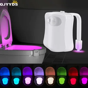 스마트 PIR 모션 센서 화장실 LED 조명, 화장실 야간 램프, 욕실 화장실용 변기 조명, 8 가지 색상