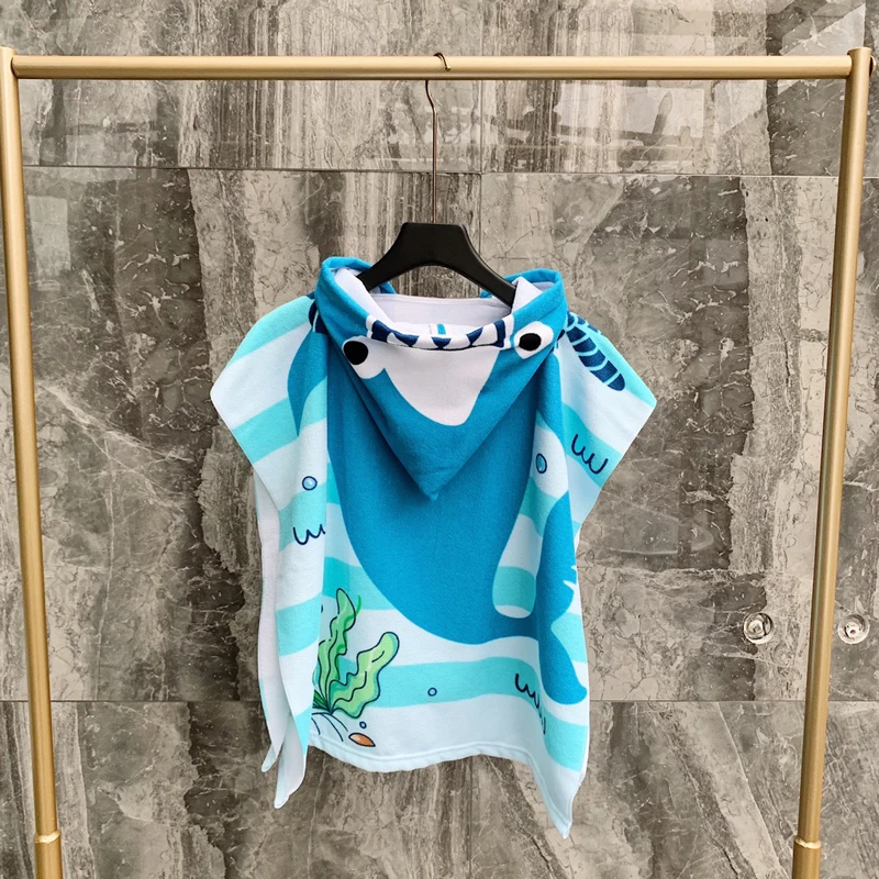 Poncho Asciugamano Per Bambini Con Cappuccio - Microfibra, Per Mare E Piscina, Lavabile, 70x90 Cm - Foto 12