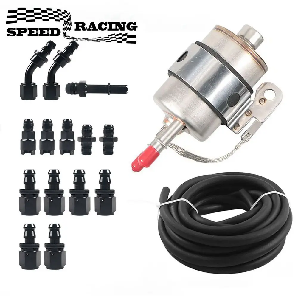 

For LS Conversion Fuel Filter Regulator Fuel Injection Line Install Kit EFI FI Pressure Regulator Fuel Installation Black Silver