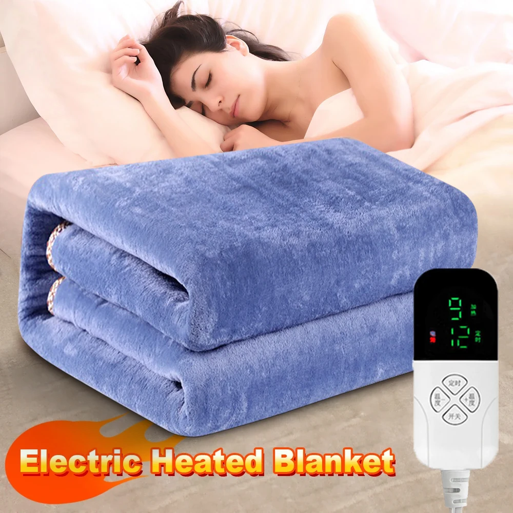 

NEW Intelligent Constant Temperature Switch Flannel Fluffy Electric Blanket 220V European Gauge Thickened Body Heater Mattress