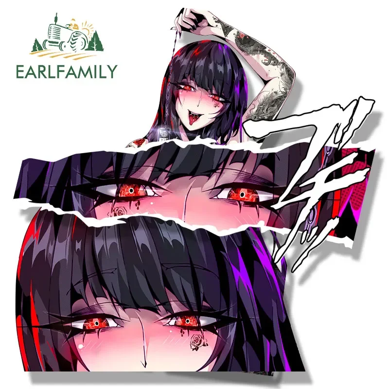 EARLFAMILY-Ahegao Jabami Yumeko Adesivo De Carro, Desenhos Animados Fanart, Esboço Anime, Waifu Decal, JDM Gyaru, Peeker Adesivos Menina