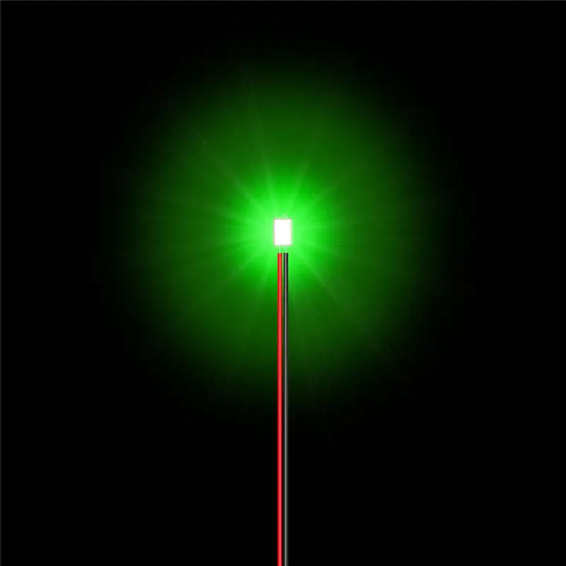100개 사전 배선된 0402 0603/0805/1206 SMD LED 7색 3V LED 30cm 와이어 취미 모델 키트 자동차 철도 별선 조명