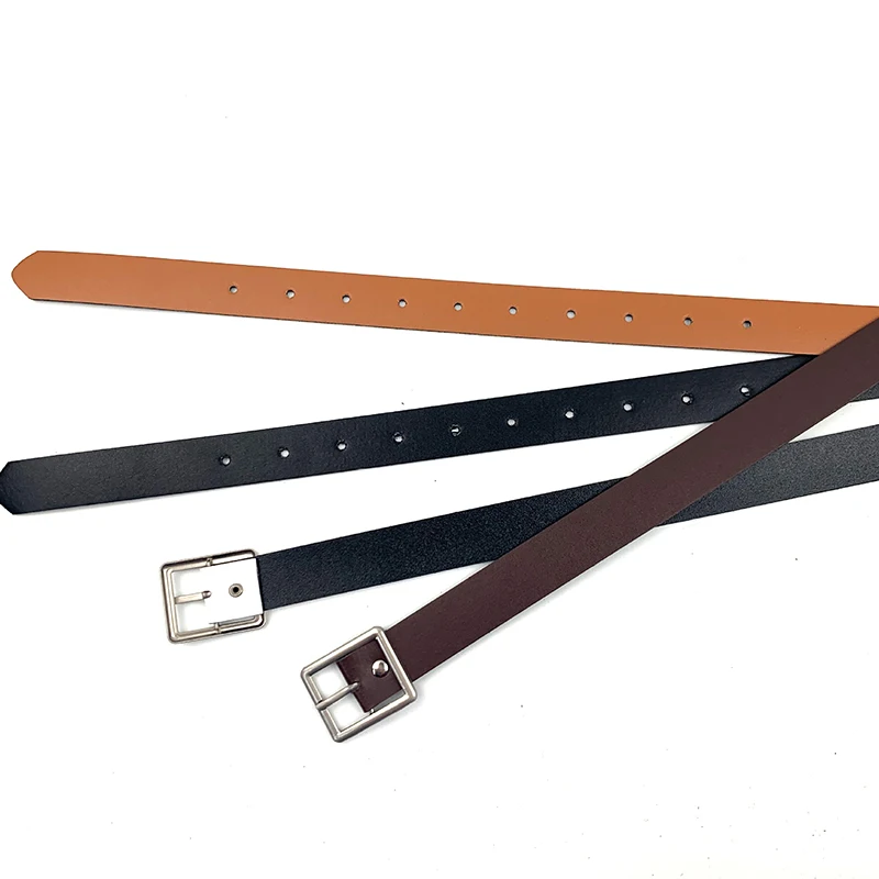 Square Buckle Leather Belt Student Fashion Trendy Hundred Decorative Trouser Belts Belt Women\'s Dress Belts