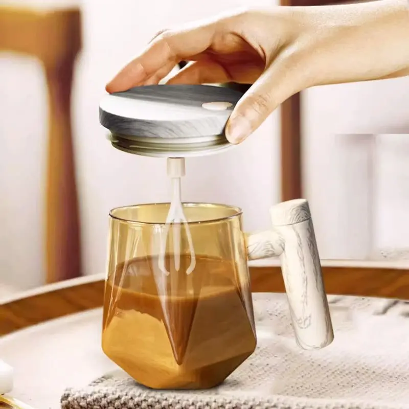 400ml Fully Automatic Coffee Stirring Cup Electric Mixer Mug for Coffee Tea Milk Cocoa Self Stirring Coffee Mug Glass Office Cup