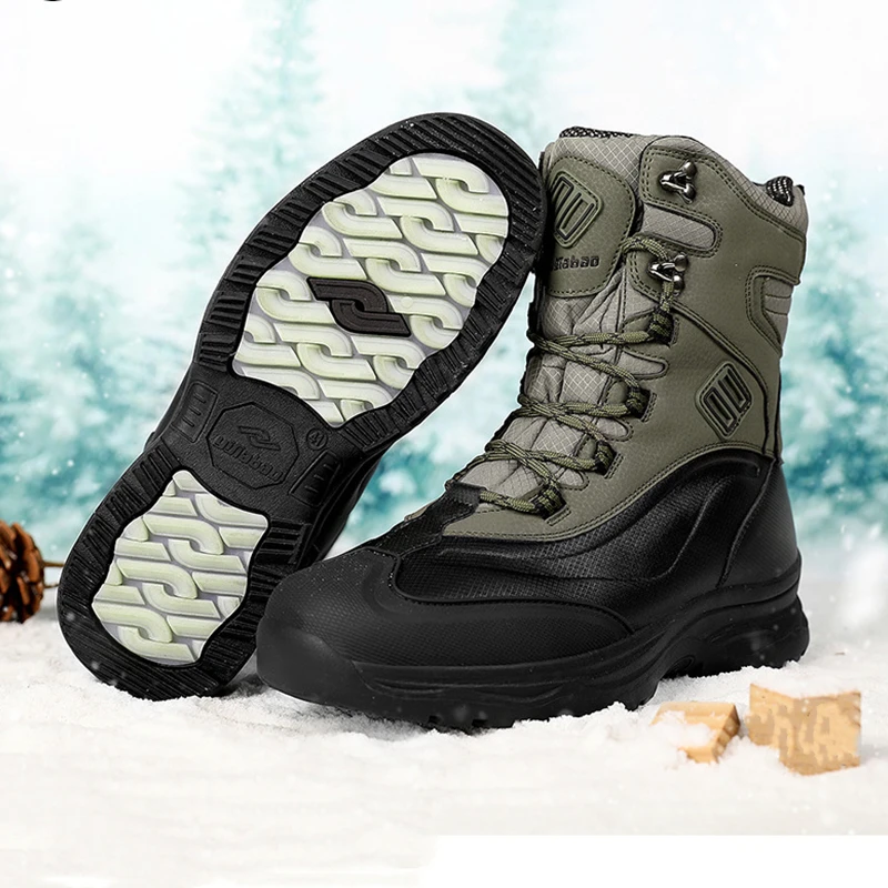 2023 New Winter Fashion Anti slip Warm casual Wear resistant Outdoor Couple High top Snow Boots Men's Cashmere Cotton Shoes