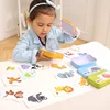 Montessori Puzzle Toy Baby Cognitive Cards Toys Cards Matching Game Kids Car Fruit Animal Life Puzzle Iron Box Learning Toy Gift 2