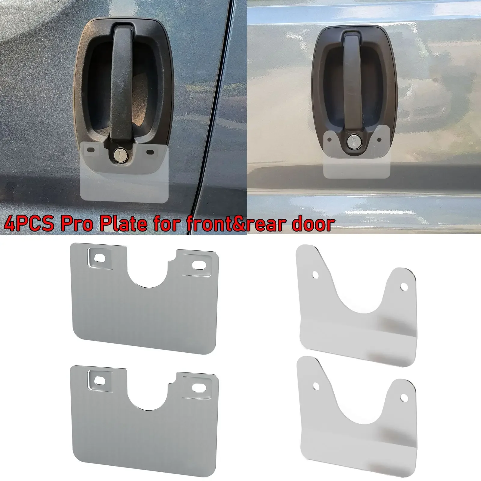 2/4pcs Door Handle Pro Plate Anti-Burglary For Citroen Relay / Fiat Ducato / Peugeot Boxer 2006-Onwards