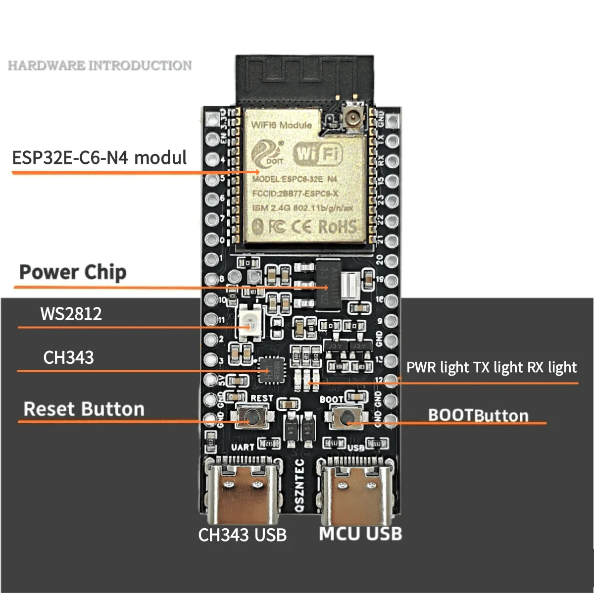 รูปสินค้า บอร์ดพัฒนา ESP32-C6 Wi-Fi 6 BLE Zigbee Thread
