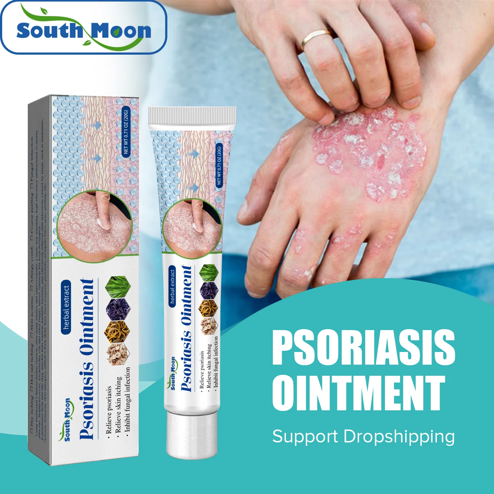 

Anti-itching Psoriasis Cream Antibacterial Treatment Eczema Red Rash Fungal Infection Urticaria Plaques Relieve Itch Ointment