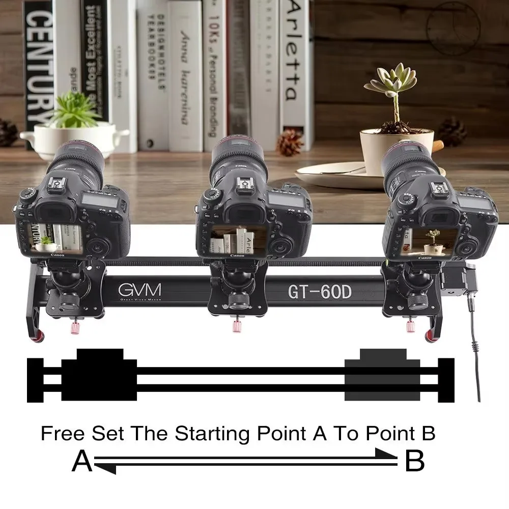 GVM GT-60D 27inch Motorized Camera Slider Video Rail Track Dolly Aluminum Alloy with Remote Control