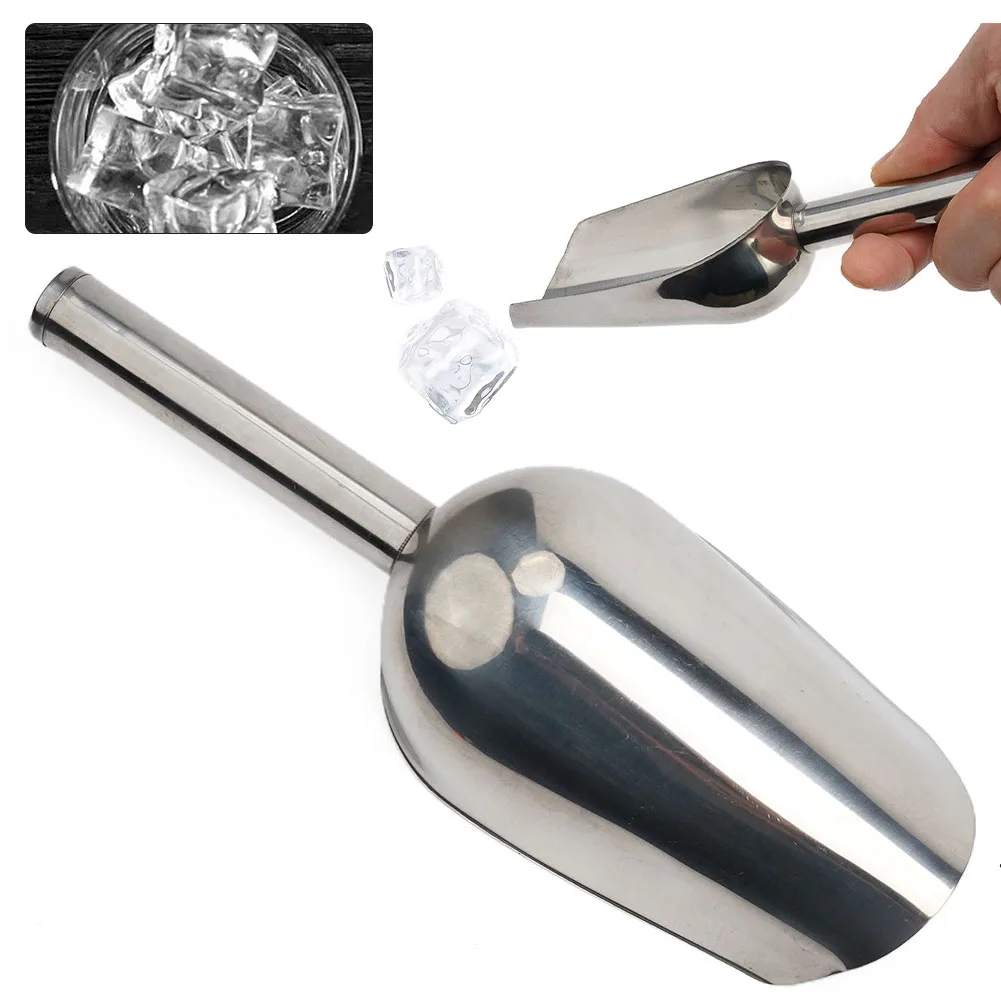 Description Picture 5 of itemStainless Steel Ice Scoop Party Bar Buffet Kitchen Sugar Flour Dry Goods Shovel Ice Cream Tools Food Measuring Scoop Shovel