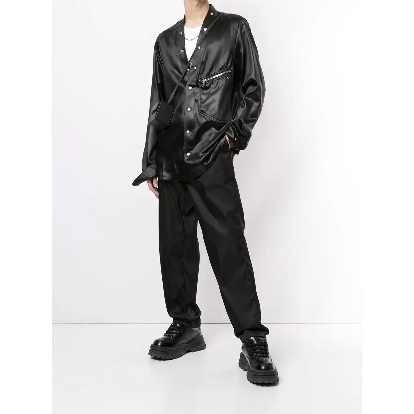 S-6XL New Men's Clothing Hair Stylist Show Personality snap Fastener Stage Long Sleeve Shirt Plus Size Singer Costumes