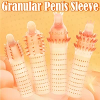 Penis Abdeckungen Extender männer Wolf Zähne Kondome Kristall Penis Hülse Kondome Cock Ring Erwachsene Sex Spielzeug Für Erwachsene Sex männlichen Dauerhafte 1