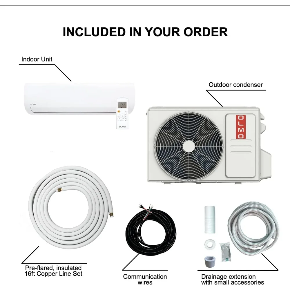 24000 BTU Ductless Mini Split Air Conditioner Heating and Cooling Full Set with 16ft Installation Kit 4