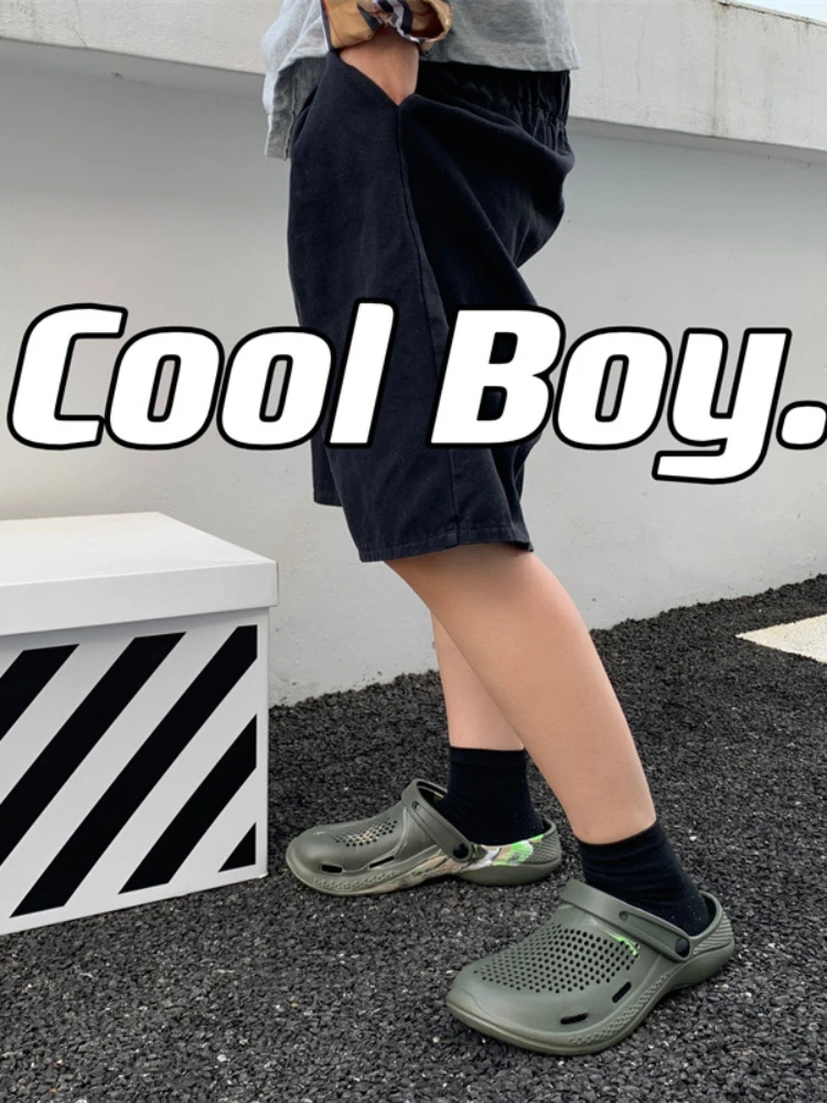 Men's Trendy Soft Slippers 2024 New Fashion Thick Sole Anti Slip Beach Sandals Outdoor Vacation Casual Shoes Lightweight