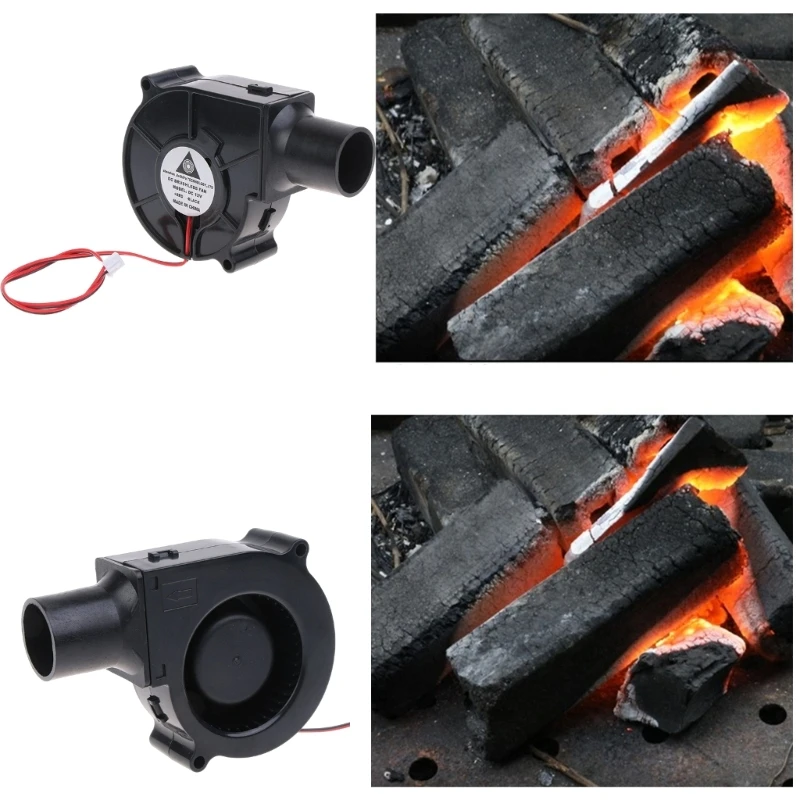 

Outdoor BBQ Fan Air Blower 7530 75x75x30mm 12V 0.3A 2500R 27mm Air Tube for Green Egg Grills Stove Cooking