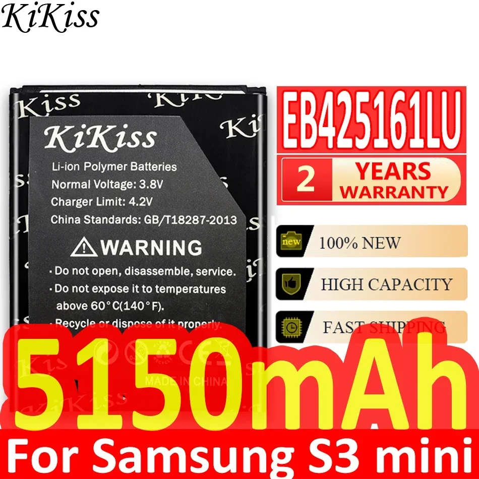 

Аккумулятор KiKiss для SAMSUNG EB425161LU, батарея для Samsung Galaxy S3 Mini S3mini I8190 I699 Ace 2 Ace2 I8160 S7562 S7562I S7568
