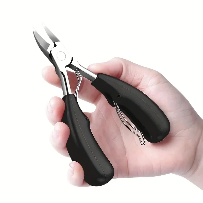 Tronchesino per Unghie Professionale, Strumenti per Pedicure e Paronichia, Set Manicure, Acciaio Inossidabile, Lama Curva Affilata, Pinze Grandi - immagine 4