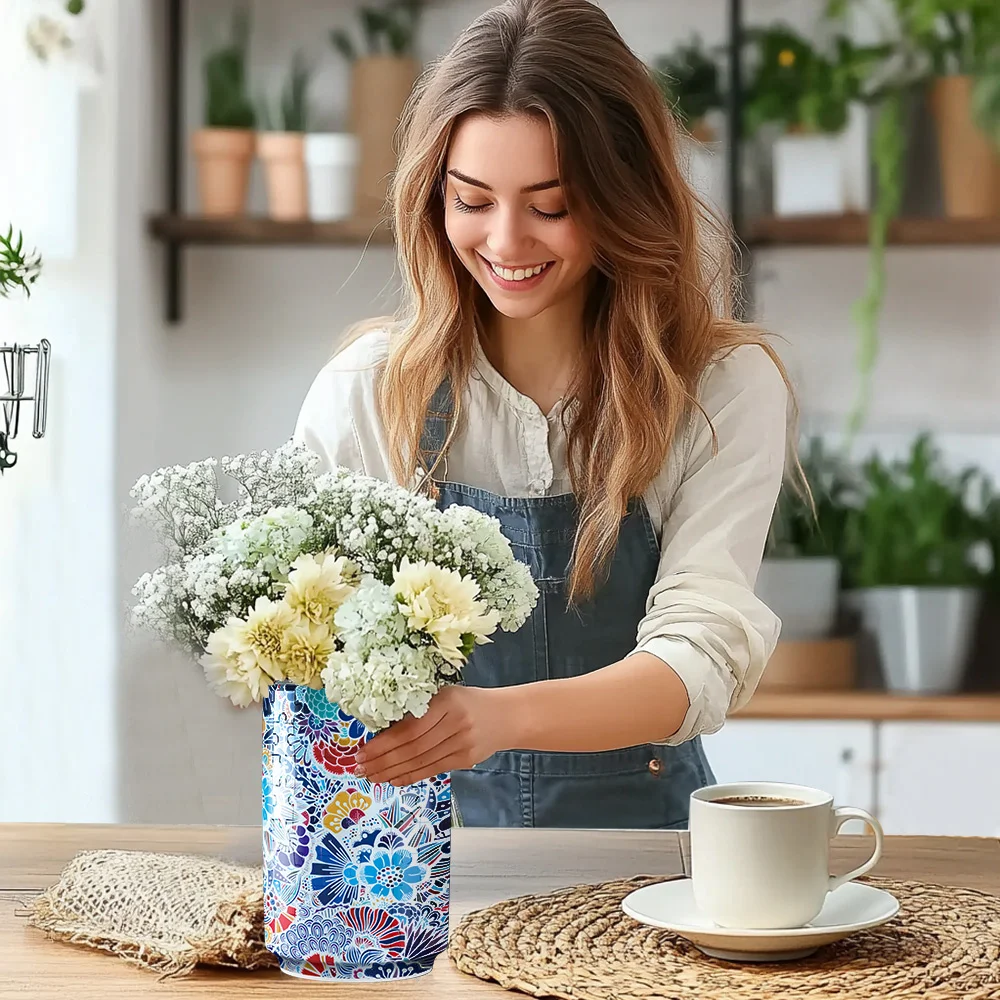 Three-Dimensional Flower Vase Puzzle Creative DIY 3D Puzzle Vase Waterproof Bottles for Arranging Flowers Home Decoration Gift 5