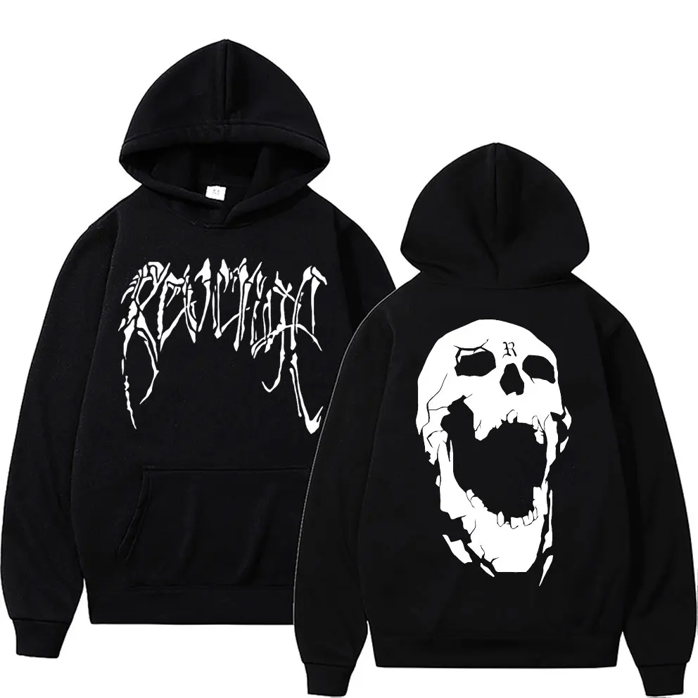 

Hot Sale Revenge Skeleton Skull Double Sided Print Hoodie Male Chief Keef Oversized Hoodies Men Women Fashion Hip Hop Sweatshirt