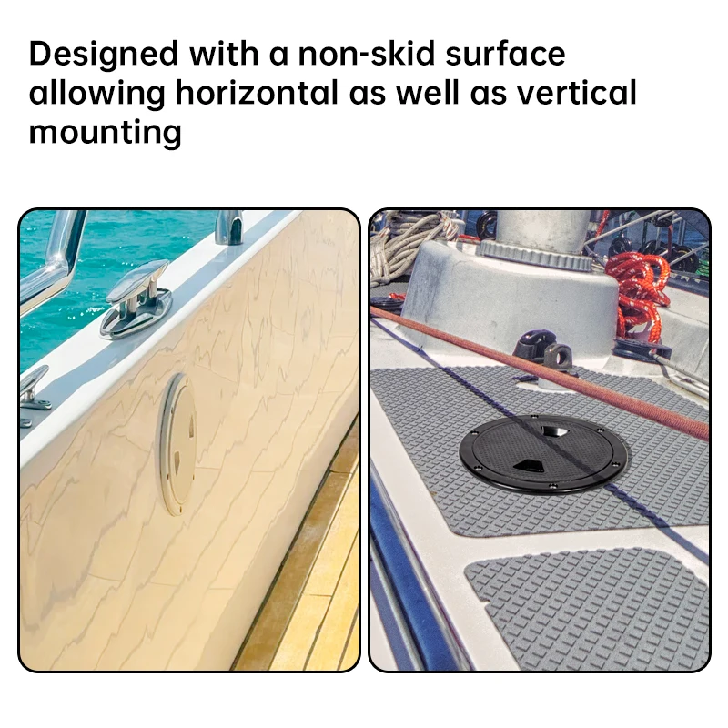Boat-Ready Round Non-Slip Inspection Hatches Sizes 4" 6" 8" with Detachable Cover ABS Plastic Screw Out Access Hatch