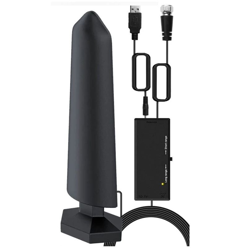 Antenne TV Intérieure HDTV - Amplifiée 100dB Pour DVB-T2, DAB, FM - Maclean MCTV-930