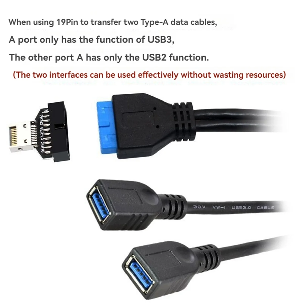 USB3.2 Type-E 20Pin to USB 19P Chassis Front USB Type A Type C Extension Adapter for Desktop Motherboard usb extension adapter