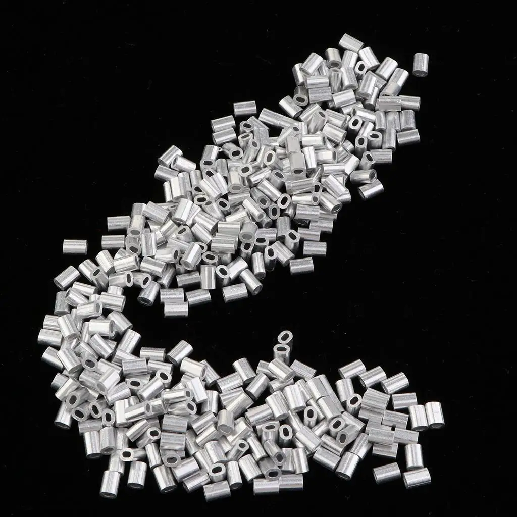 1000pcs Fishing Wire Single Barrel Sleeves, 4 Size Available