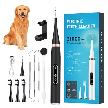 Cepillo de dientes eléctrico ultrasónico para perros, limpiador dental.