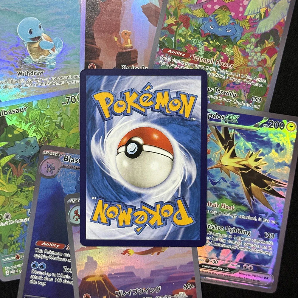 PTCG Proxy Cards 151 MEW Alakazam Blastoise Bulbasaur Charmander Squirtle Venusaur Zapdos Charizard JP TCG Card Gifts