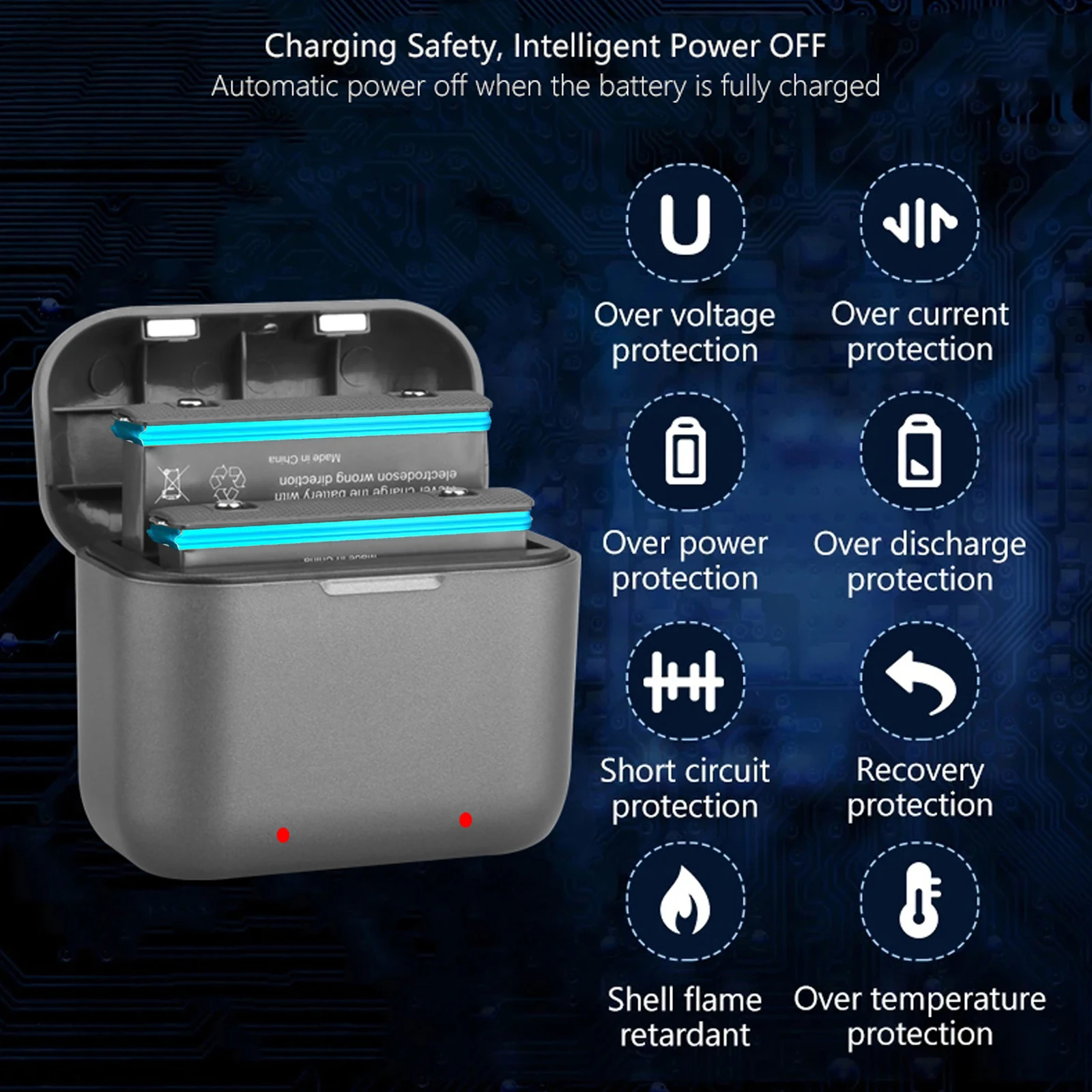 2-in-1急速充電ボックス (insta360用),充電器360 x3バッテリー