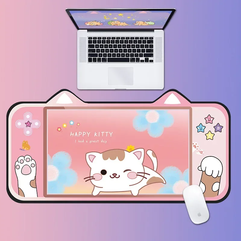 Cinnamorolls-grande Kawaii Gaming Mouse Pad Orelhas Bonitos dos Desenhos Animados Tapete de Mesa Rosa à Prova Dágua Antiderrapante Laptop Acessórios Gamer - Imagem 6