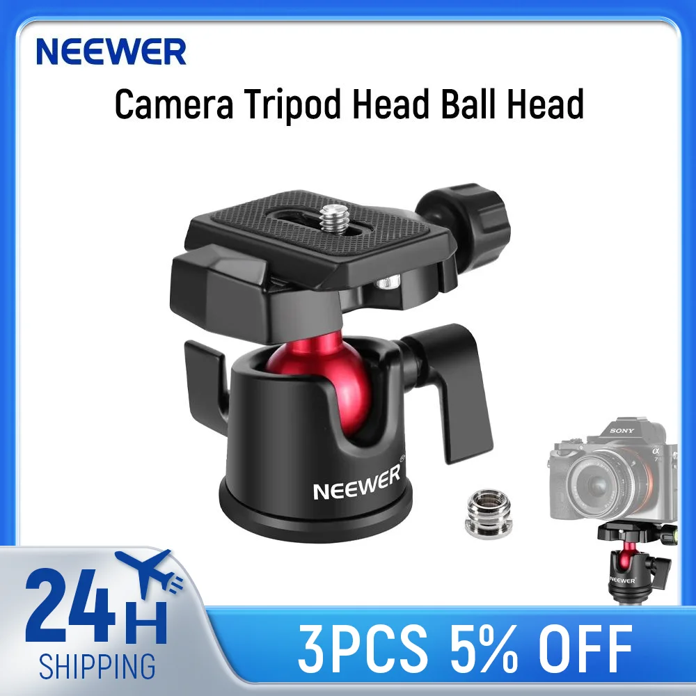 NEEWER Camera Tripod Head Ball Head 360&deg; Rotating Panoramic with 1/4" Arca Type Quick Plate for Canon Sony DSLR Camera Camcorder